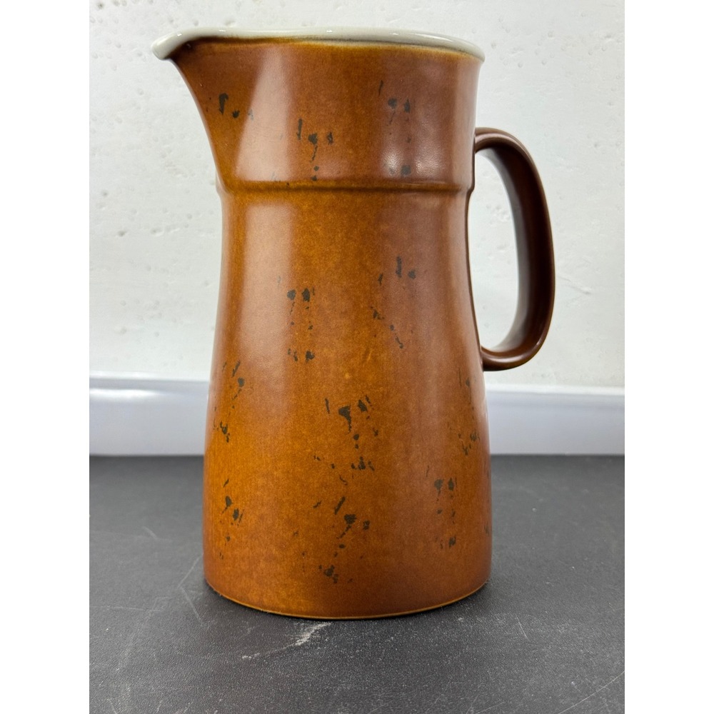 Vintage‎ Stig Lindbergh COQ Ugnssakert Sweden Von S555  Pitcher Amber Speckled